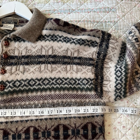 Vintage 100% Wool Multicolor Sweater Size XL Oversized - Picture 5 of 8
